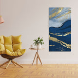 Dark Mountains and Golden Pattern Premium Canvas Wall Painting - Decor Smart