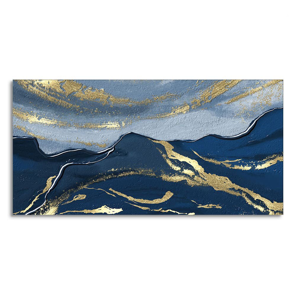 Dark Mountains and Golden Sky Premium Canvas Wall Painting - Decor Smart