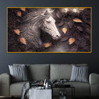 Dark Theme Horse Crystal Glass Painting for Premium Wall Decoration