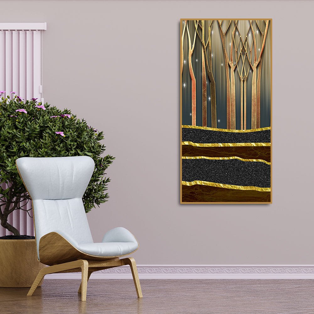 Dead Forest Landscape Modern Abstract Art Canvas Wall Painting - Decor Smart
