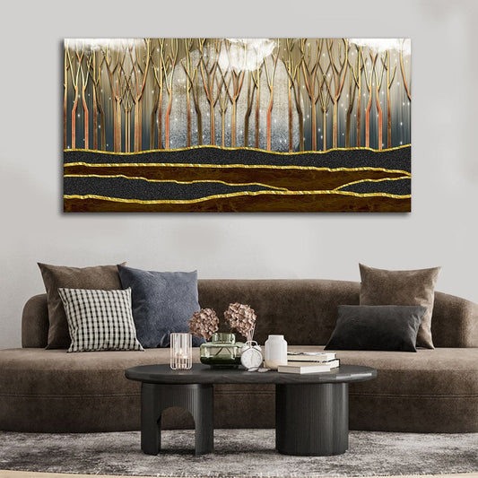 Dead Forest Modern Abstract Art Canvas Wall Painting - Decor Smart