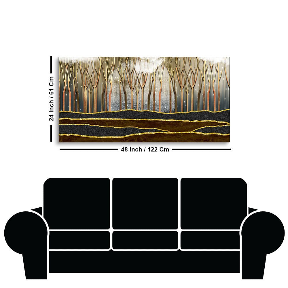 Dead Forest Modern Abstract Art Canvas Wall Painting - Decor Smart