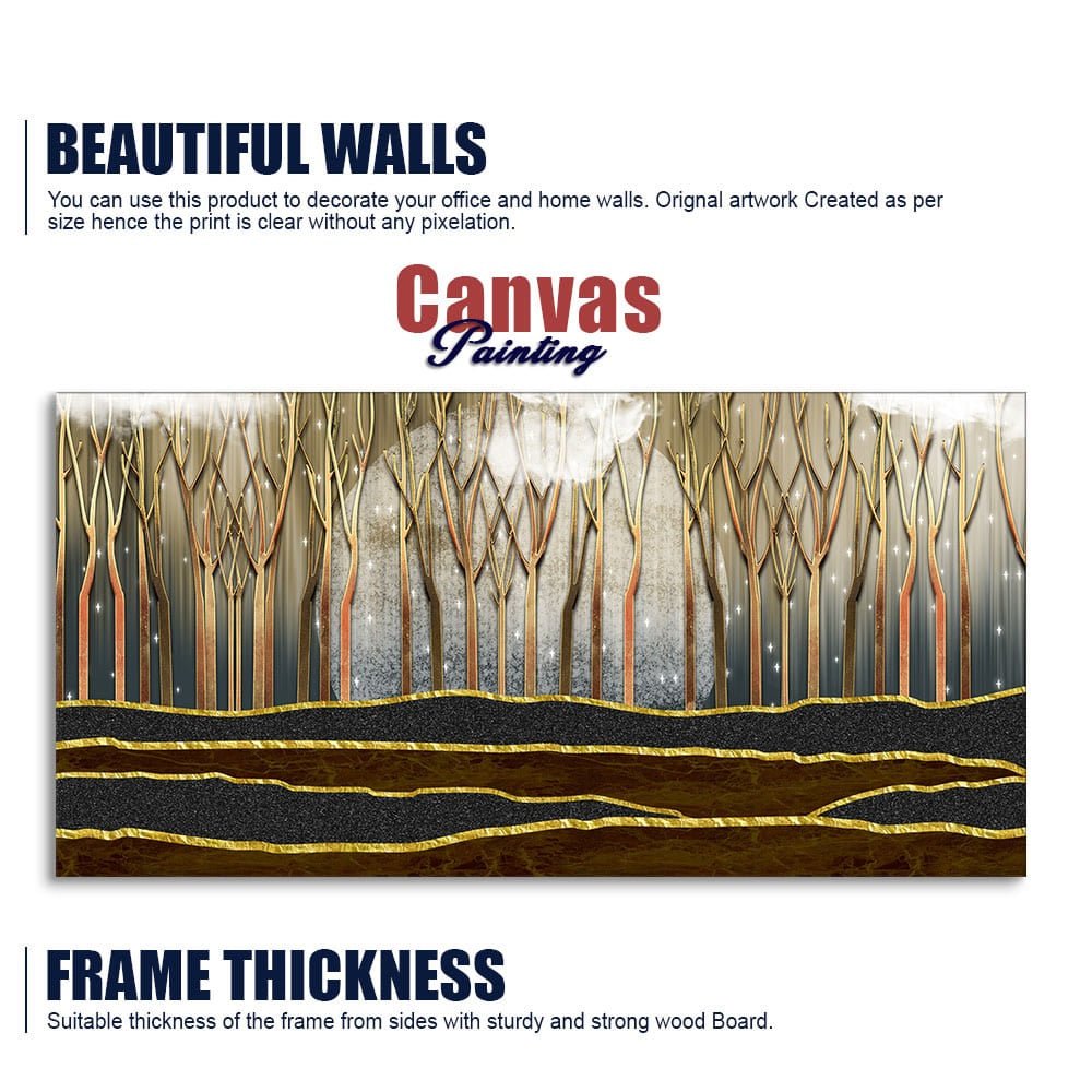 Dead Forest Modern Abstract Art Canvas Wall Painting - Decor Smart