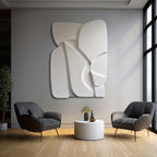 Decorative 3D Wall Panel in Bright White and Soft Curves