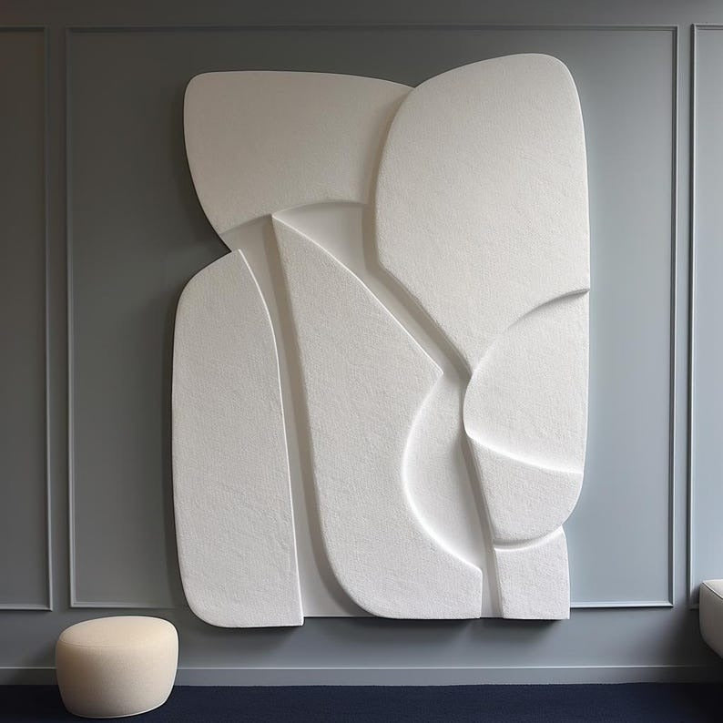 Decorative 3D Wall Panel in Bright White and Soft Curves