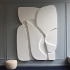 Decorative 3D Wall Panel in Bright White and Soft Curves