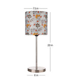 Decorative Flower Pattern Table Lamp with Silver Finish Base