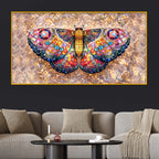 Decorative Multicolor Butterfly Wall Art Crystal Glass Painting for Elegant Home Styling