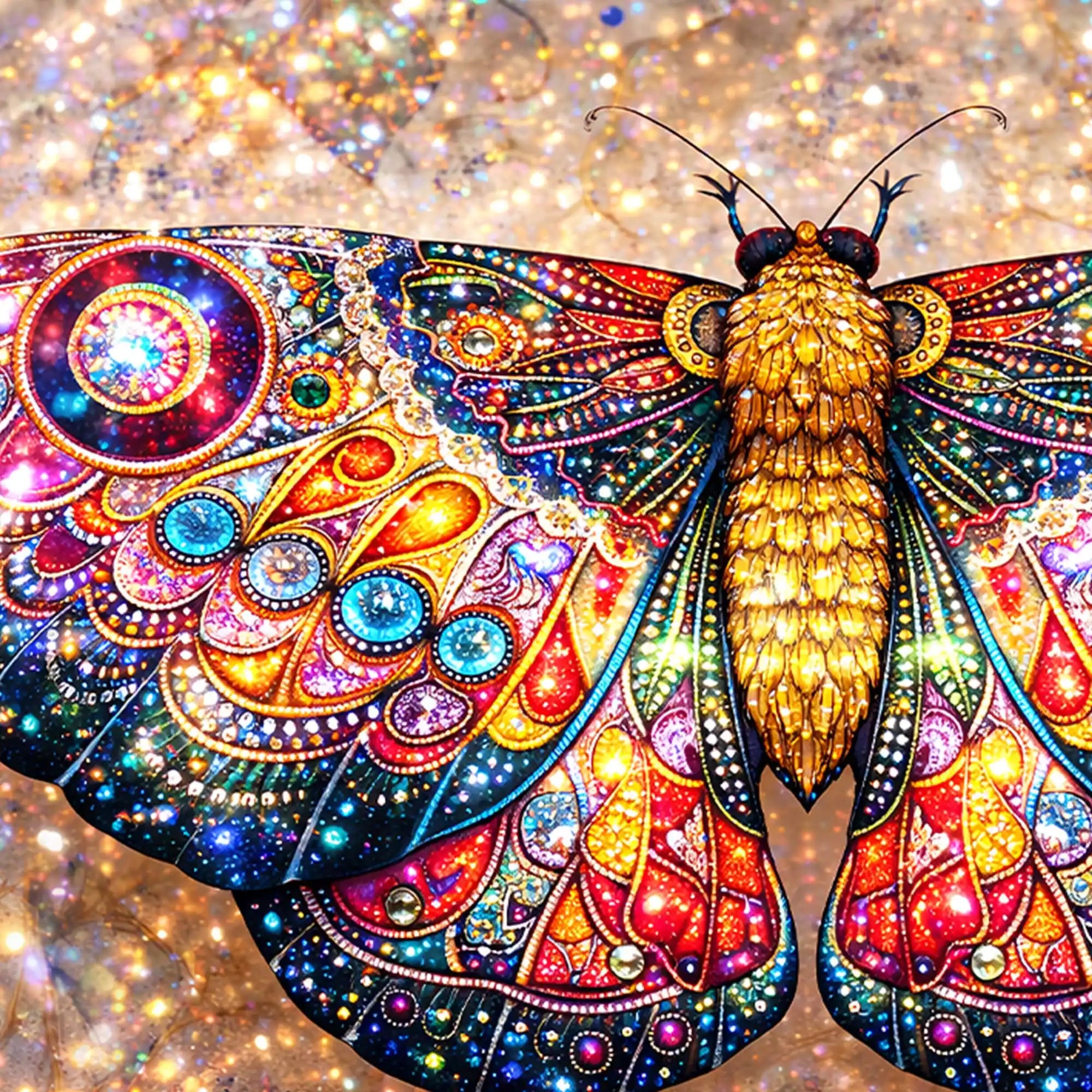 Decorative Multicolor Butterfly Wall Art Crystal Glass Painting for Elegant Home Styling