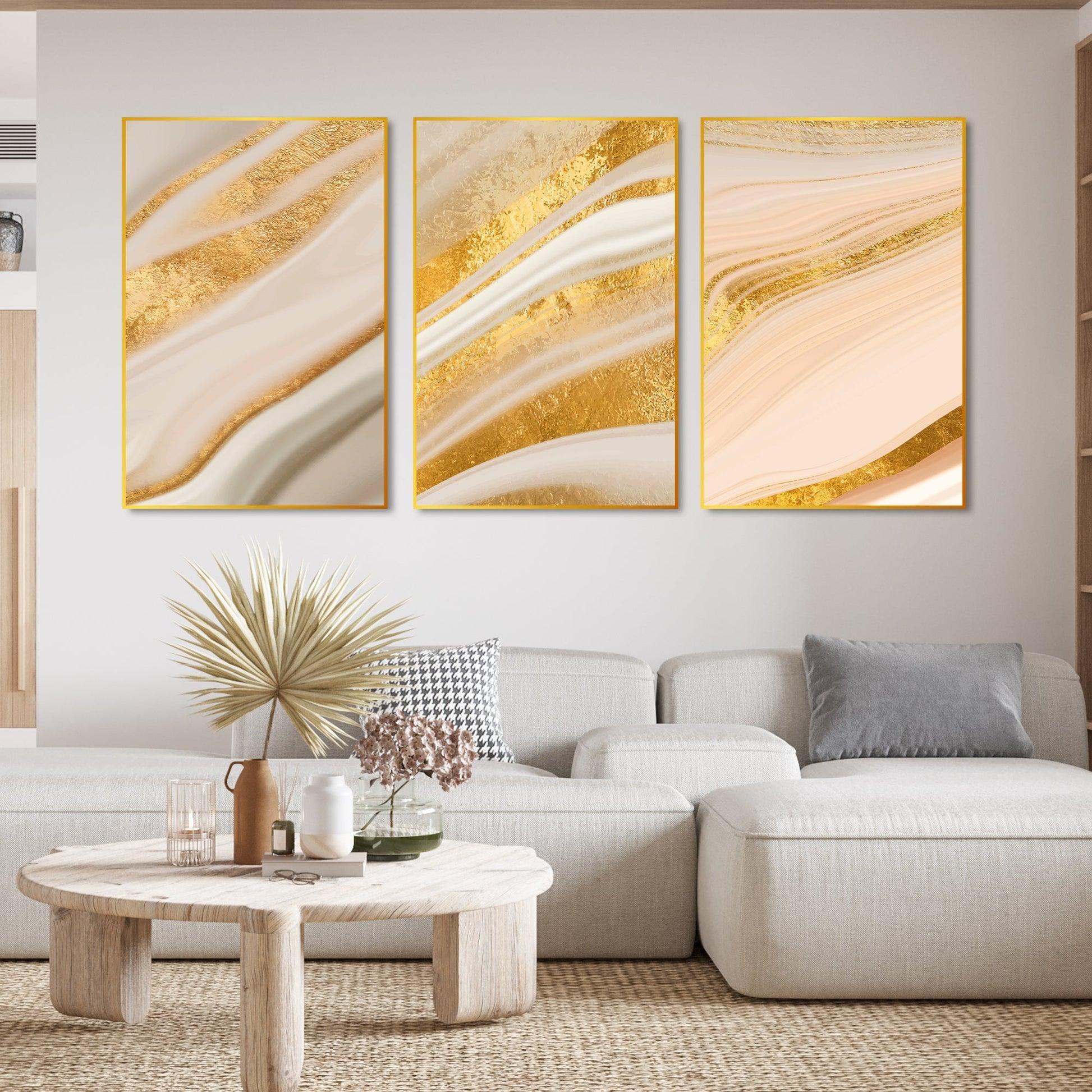 Decorative Pattern Floating Canvas Wall Painting Set of Three - Decor Smart