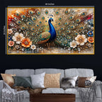 Decorative Peacock Crystal Glass Wall Painting