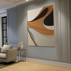Decorative Wall Art with Carved Flowing Shapes in Monochrome Hues