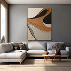 Decorative Wall Art with Carved Flowing Shapes in Monochrome Hues