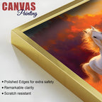 Seven White Horses Running at Dawn Premium Wall Painting (Copy)