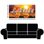 Seven White Horses Running at Dawn Premium Wall Painting (Copy)