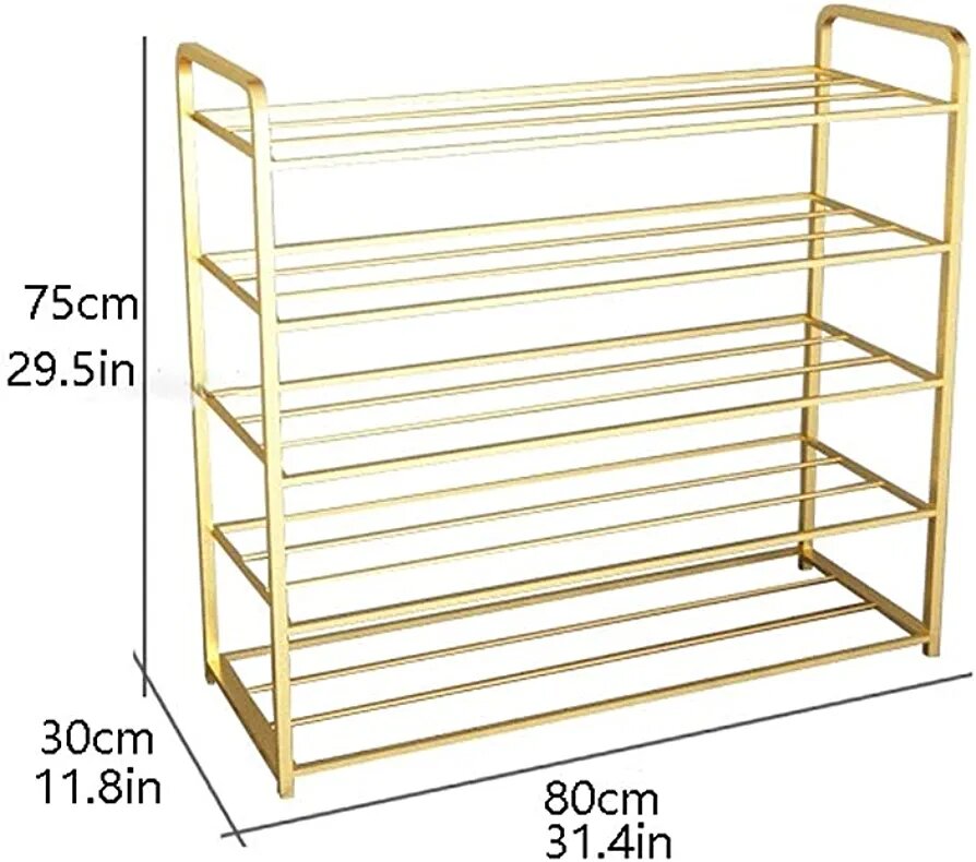 5 Layer Metal Shoe Rack Large Capacity Shoe Cabinet