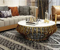 Luxury Round Marble Center Table with Gold Base