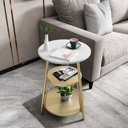 Modern Hall Side Table with Marble Slab X Base