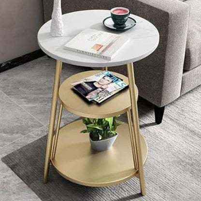 Modern Hall Side Table with Marble Slab X Base