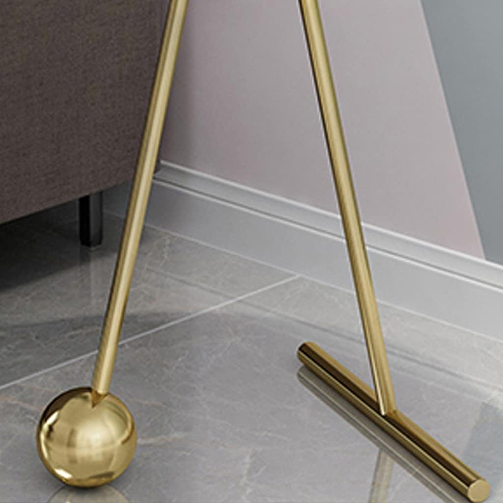 Black Marble Round End Side Table with Gold Base