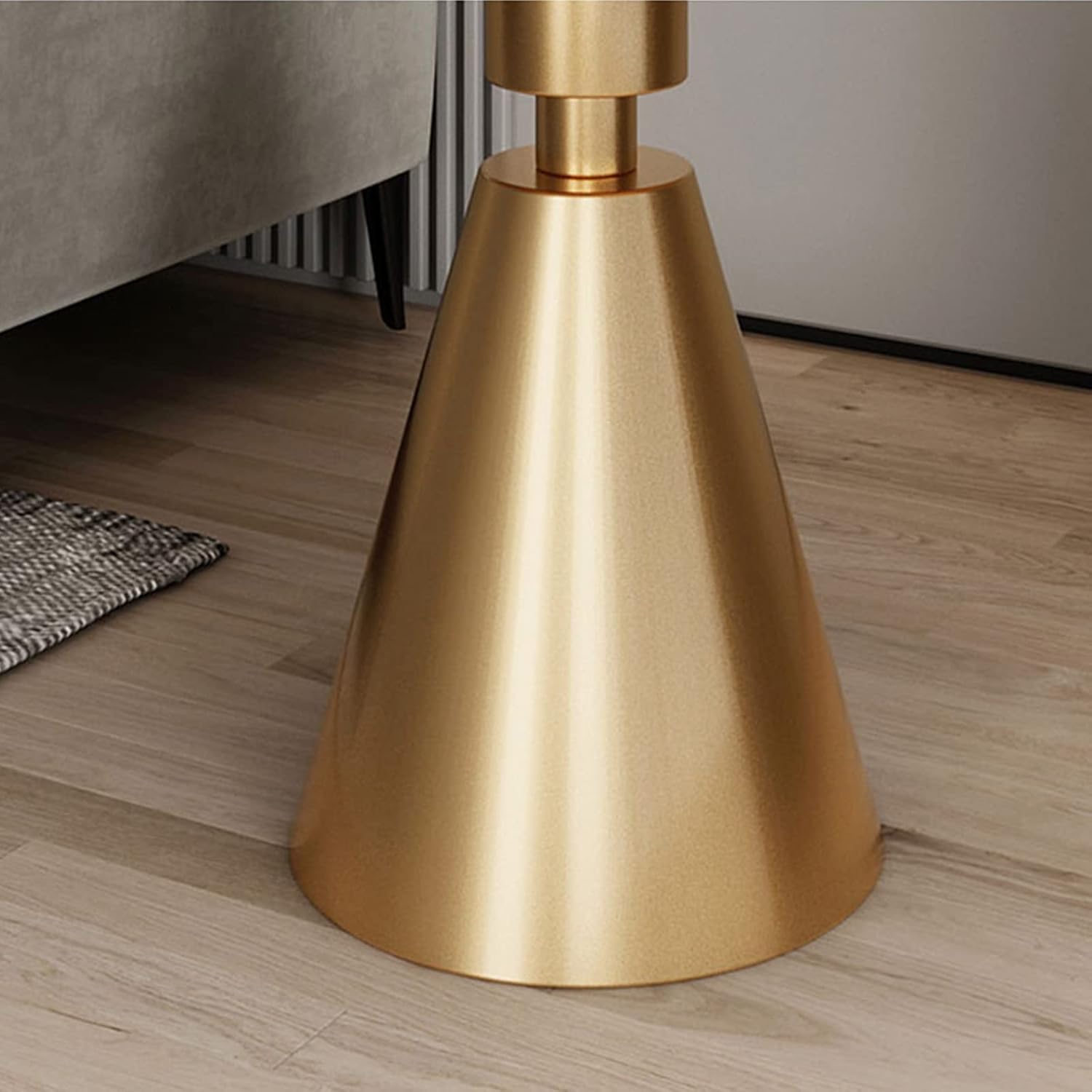 Sofa Side Table with White Marble and Gold Base