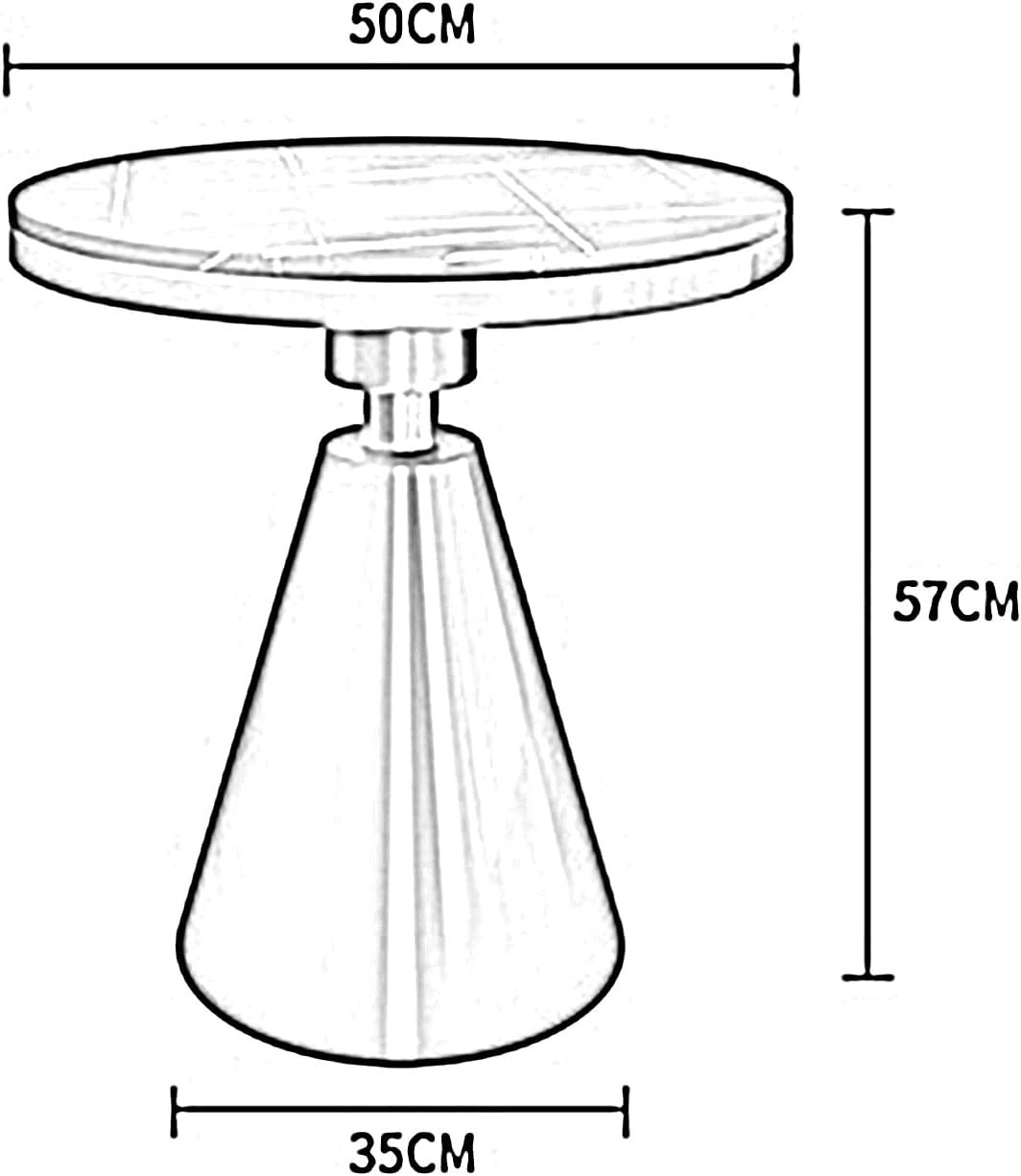 Sofa Side Table with White Marble and Gold Base