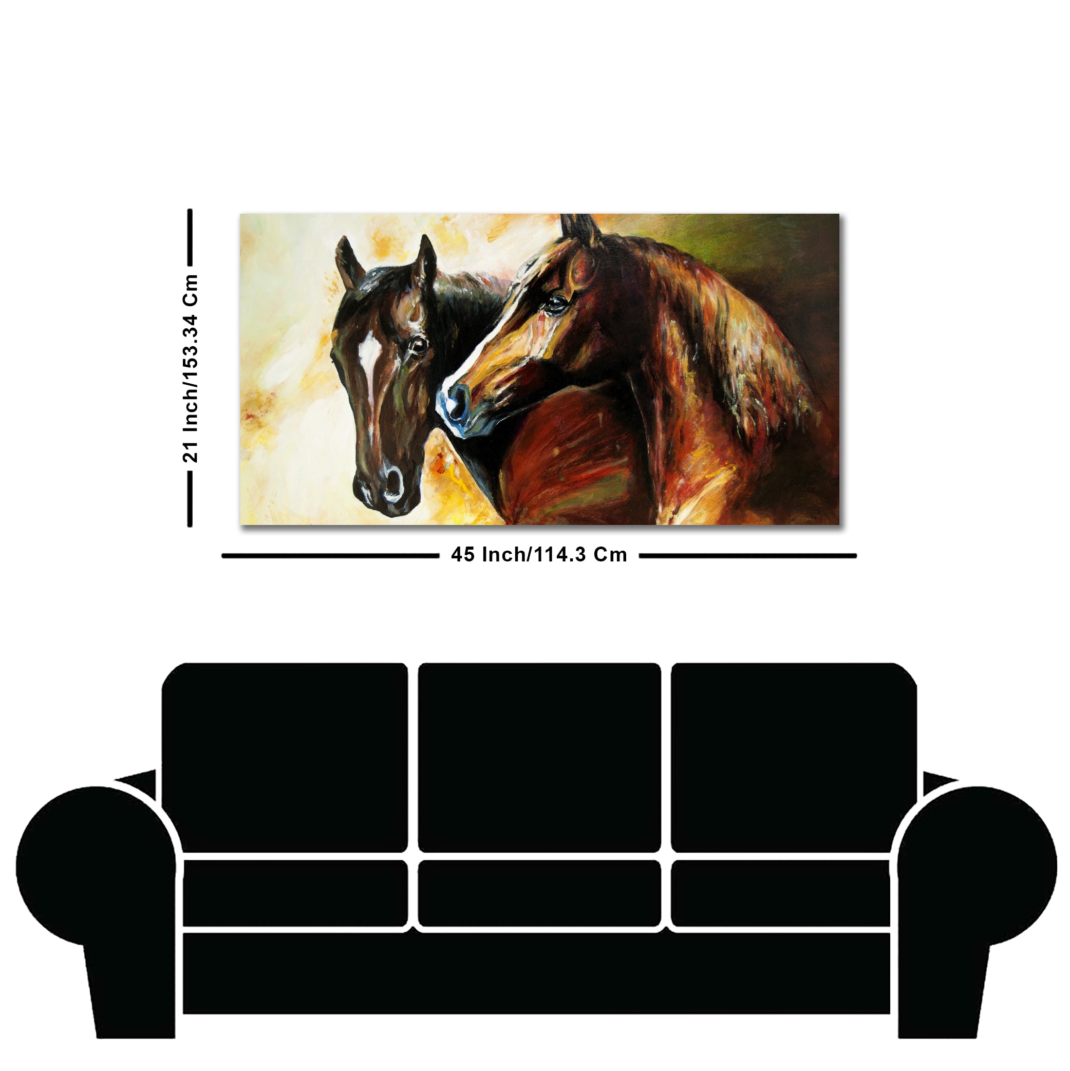 Premium Wall Painting of A Pair of Horses
