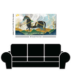 Premium Wall Painting of Horse and Golden trees with Colored Mountains