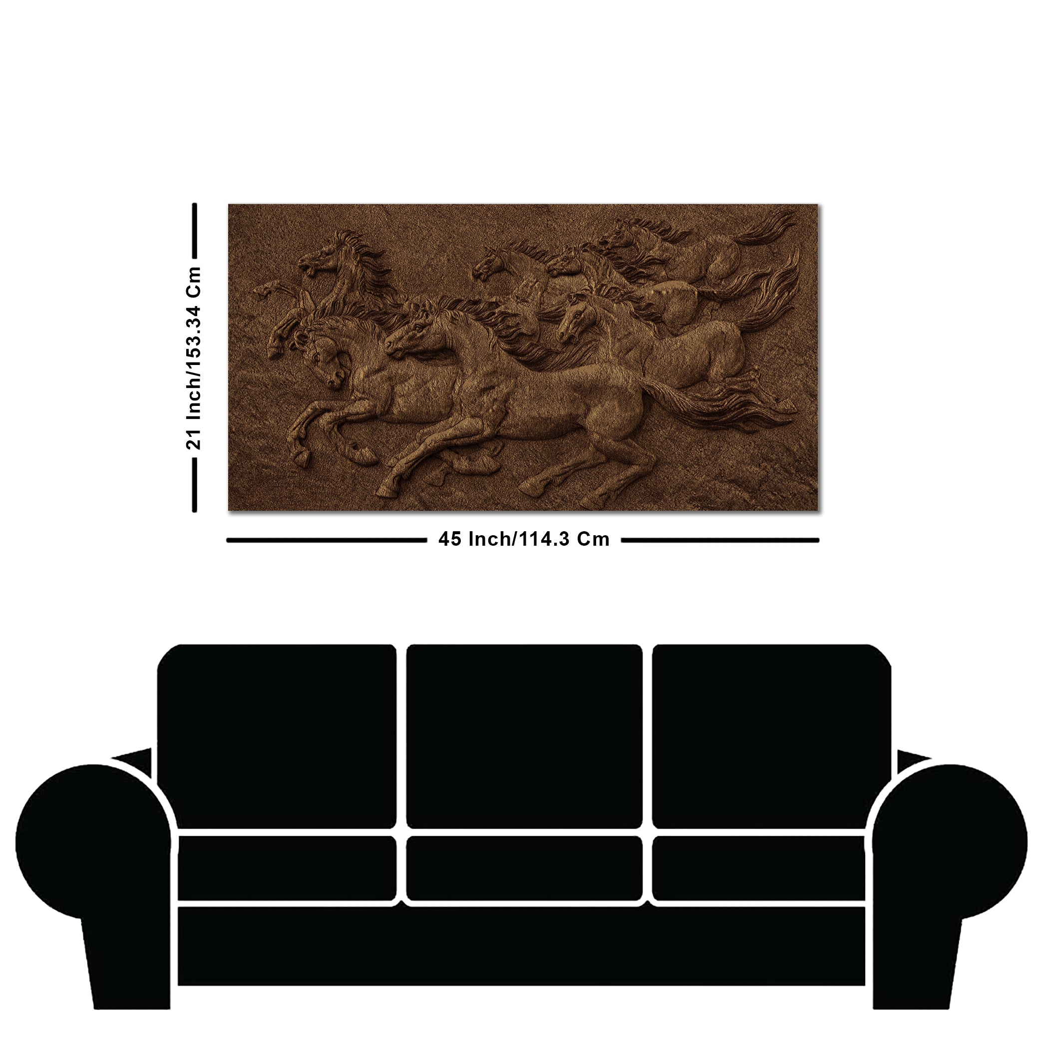 3D Seven Horses Running Premium Wall Painting