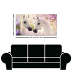 Beautiful Pair of White Horses Premium Wall Painting