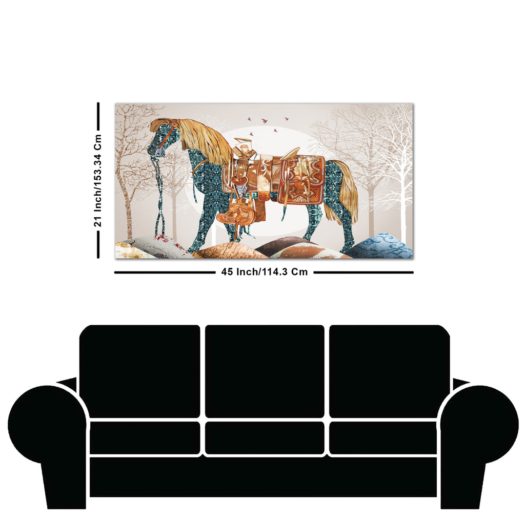 Classic Premium Quality Wall Painting of Patterned Horse