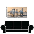 White Horses Galoping in Water Premium Wall Painting