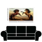 Two Brown Horses Premium Wall Painting