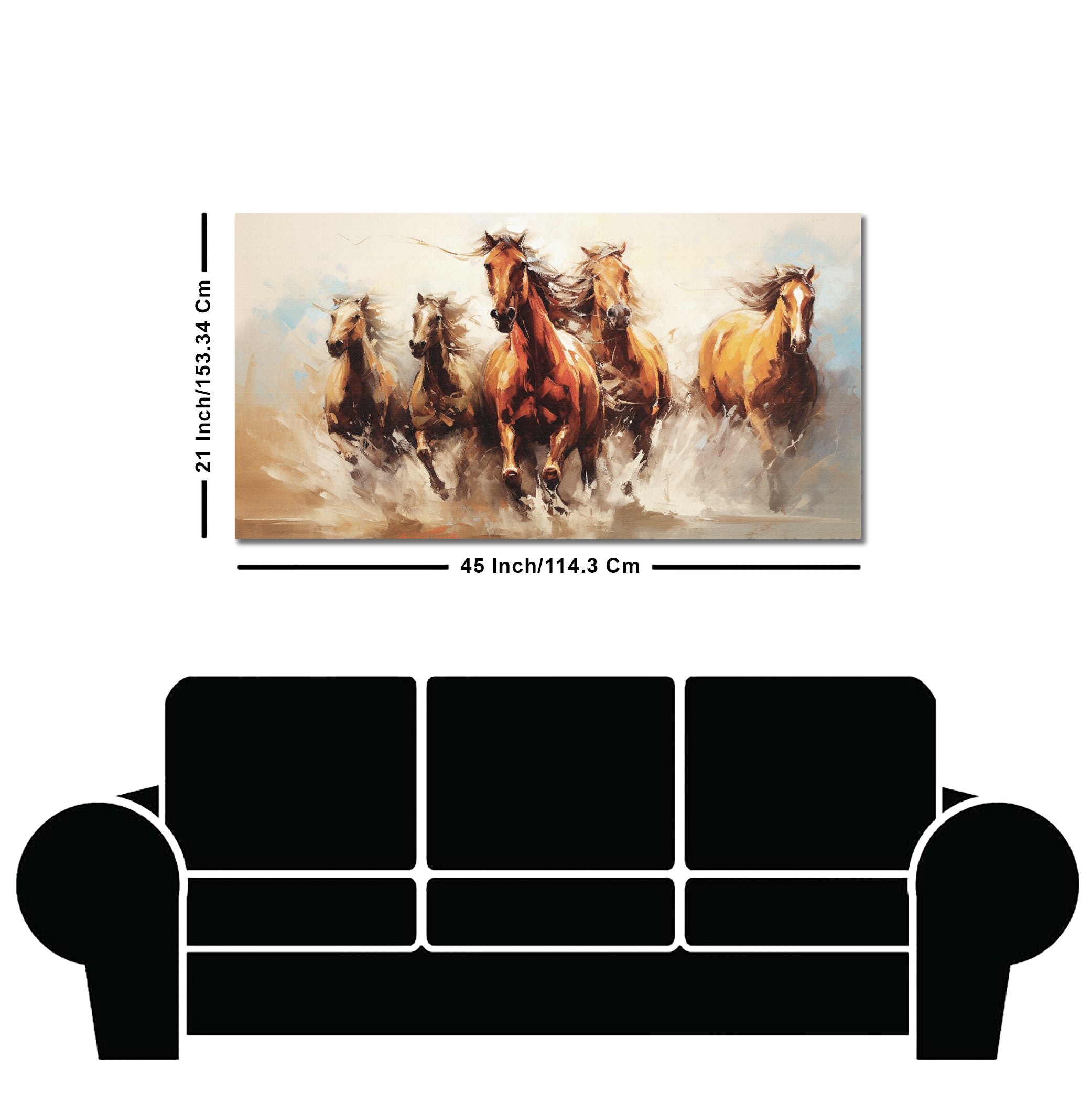 Premium Painting of Running Horse Canvas Wall Painting
