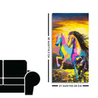 Premium Wall Painting of Horses Running in Sunset