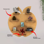 Apple Backlit Wooden Wall Shelf | Light Oak Bookcase & Night Light - Decorsmart