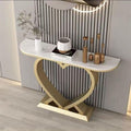 Artistic Marble Console Featuring Unique Gold Heart Frame