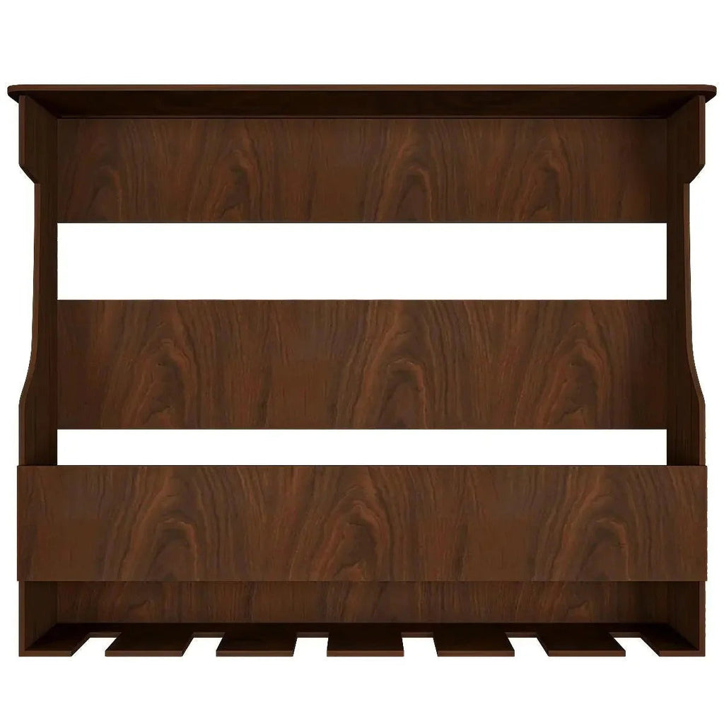 Wall Shelf / Mini Bar Shelf in Walnut Finish