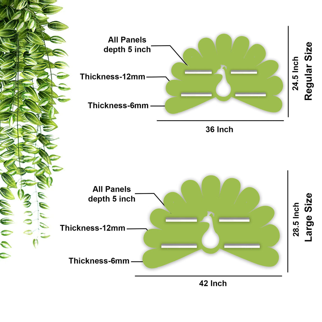 Peacock Shape Wooden LED Wall Shelf for Kids | Premium Decorative Shelf - Decorsmart