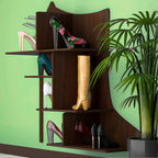 Beautiful Sandal Shape Designer Wooden Wall Shelf | Women’s Sandal Shoe Shelf in Walnut Finish - Decorsmart