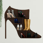 Beautiful Sandal Shape Designer Wooden Wall Shelf | Women’s Sandal Shoe Shelf in Walnut Finish - Decorsmart