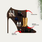 Beautiful Sandal Shape Designer Wooden Wall Shelf | Women’s Sandal Shoe Shelf in Walnut Finish - Decorsmart