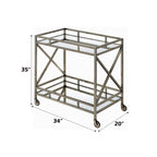 Chic X-Design Bar Trolley with Dual Mirror Shelving