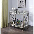 Chic X-Design Bar Trolley with Dual Mirror Shelving