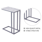 Classic C-Shaped White Marble Designer Side Table