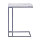 Classic C-Shaped White Marble Designer Side Table