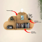 Cloud Shaped Wall Shelf with Backlight | Bookcase & Night Light - Decor Smart