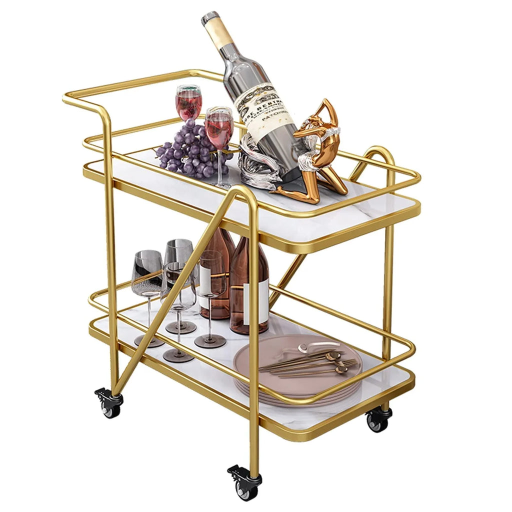 Contemporary Bar Trolley with Decorative Trolley