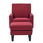 Velvet Comfy Accent Chair with Ottoman