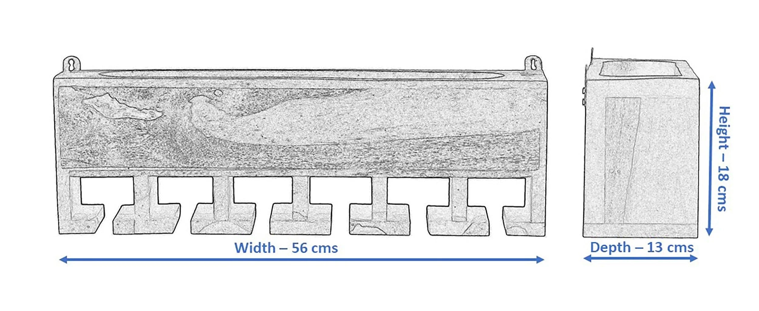 Dark Red Mahagony Wood Wall Mounted 